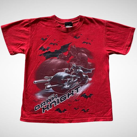 DC Comics Batman 2008 The Dark Knight Batcycle T-Shirt Kids Sz L 10/12 - Picture 2 of 9